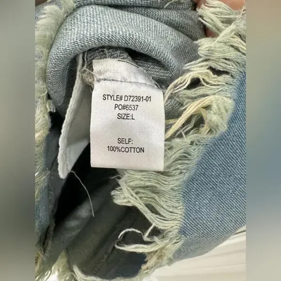 NWT Altar’d State Light Wash Denim Overall Short Mini Dress- Size Large - Picture 6 of 6